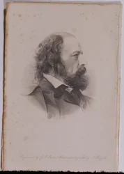 Portræt af Alfred, Lord Tennyson (1809-92) indgraveret af G.J.Stodart